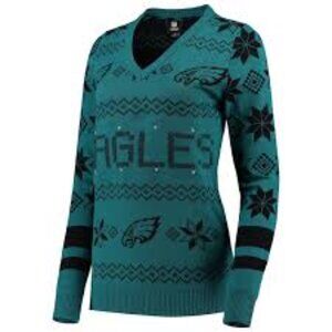 NFL Philadelphia Eagles Light-Up V-Neck Ugly Sweater Size Small NWT